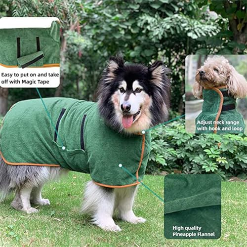 Hixingo Hundebademantel für Kleine Große Mittelgroße Hunde, Extra Saugfähig Hunde Bademantel Mikrofaser mit Klettverschluss Und Verstellbarem Gummizug (S,Lila)