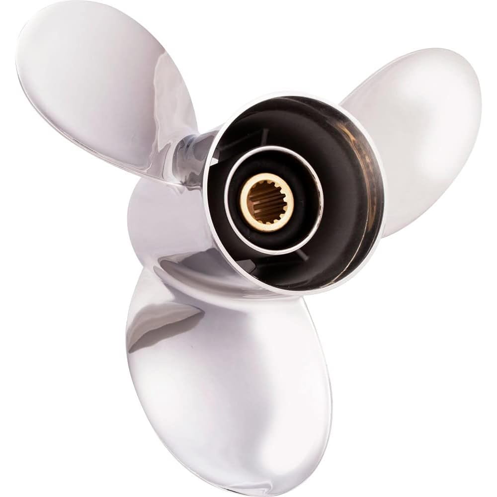 Rareelectrical New Stainless Steel Propeller Compatible with Suzuki Df60av 15 Spline 60 50-140 Hp for Years 2014-2021 by Part Number 3441-138-13 Diameter 13.75" X 13" Pitch X 15-Spline 3 Blades Rh