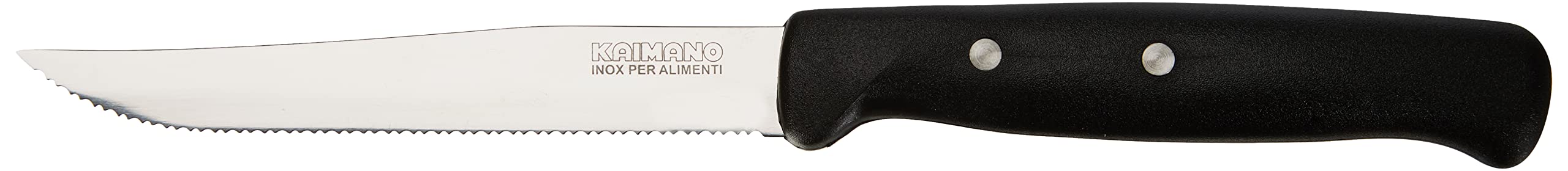 Kaimano ACC0553 Coltelli Bistecca, Acciaio Inossidabile, Nero, 6 unità