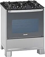 SUGGAR FOGÃO MASTER GRILL PRATA MESA DE VIDRO 5 BOCAS TRIPLA CHAMA GRILL 110V TREMPE FERRO FUNDIDO ACENDIMENTO SUPERAUTOMÁTICO FGVMTG511PRIX