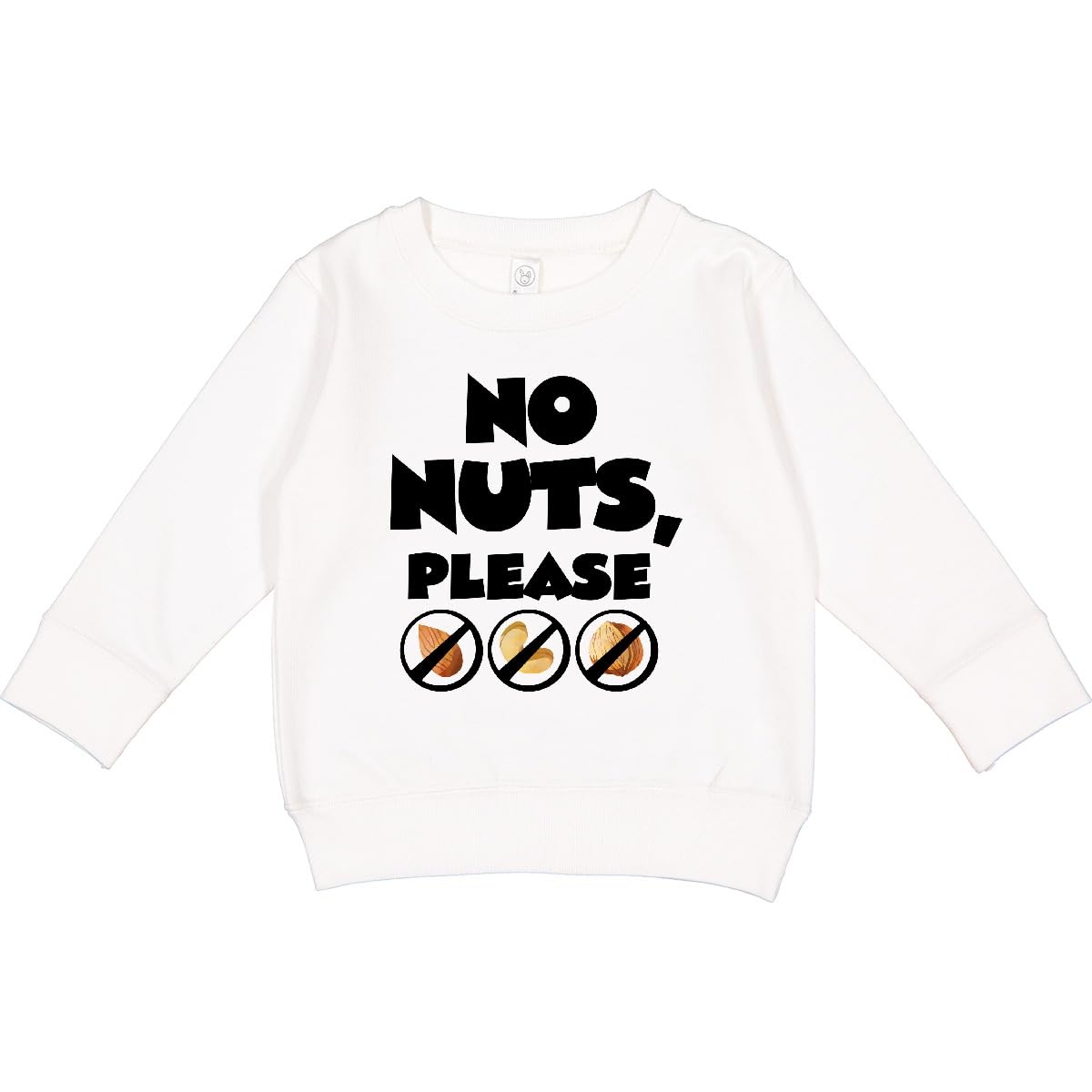 inktastic No Nuts, Please- Tree Nut Food Allergies Toddler Sweatshirt 5-6 White 45490