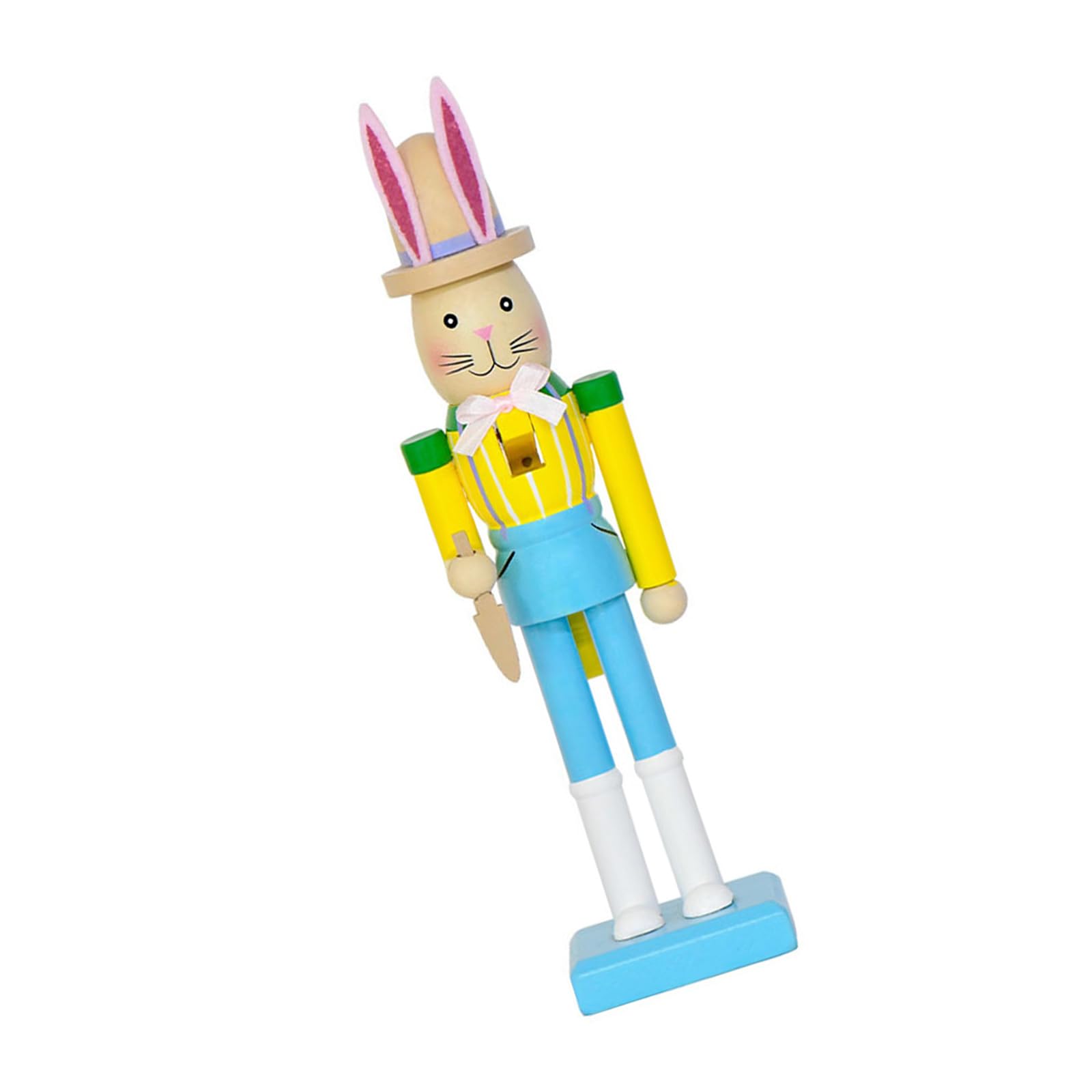 Tsophreniq Wooden Easter Hare Figurine Ornament Festival Decoration for Tabletop Display and Holiday Party Decorations Wood Hare