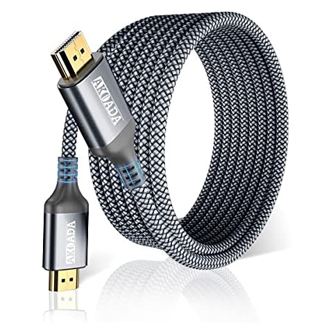 AkoaDa 4K HDMI Cable 15FT, 18Gbps High Speed HDMI 2.0 Braided Cable, 4K-60Hz HDR, Ultra HD, 2K, 1080P, ARC Compatible with TV, PC, PS5/4/3, Projector, Monitor ect. Cover