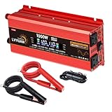 LVYUAN 12V/1000W(最大2000W) 車載インバーター DC12V（直流） AC100V（交流） 変換 カーインバーター 太陽光発電/自動車/船/車中泊/キャンプ/防災対応 緊急時で大活躍 停電の対策！ 1年 無料交換+永久修理保証 日本語説明書付