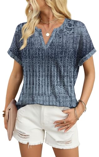 Image of WIHOLL Womens Blouses Spring Tops Short Sleeve Shirts Dressy Casual Summer Vacation Fashion Clothing 2026