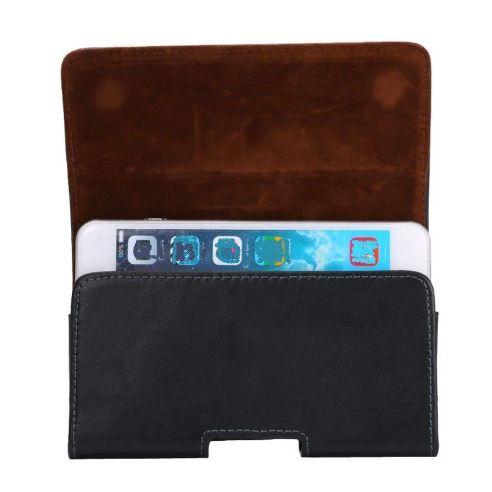 Custodia Cintura Vera Pelle Clip Orizzontale per vivo S50 Pro mini (2025) - Nero