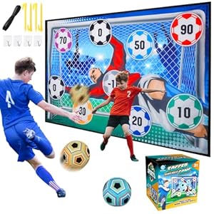 VATOS Toy Soccer Ball Game Set for Boys and Girls Indoor Outdoor Backyard Toss Soccer Goal Game with 2 Balls 1 Flannel Target Soccer Toys for 3 5 6 8 8 12 Years Old Kids Birthday