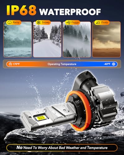 Image of OXILAM H11 /H9 /H8 9005 /HB3 Light Bulbs Combo, ๐๐๐๏ผ
Brighter 6500K White Light, Without Cooling Fan H11 9005 Bulbs, 1:1 Mini Size H9-H8 HB3 Lights Kit, CANBUS Ready Plug And Play, Pack of 4