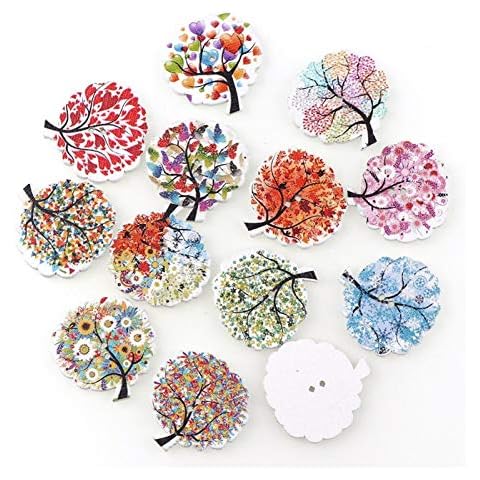 acbtao124 Colorful green wood decorative buttons, 2-holes series, wooden buttons for sewing, clipping album for children's clothing, 100 pcs. (Color : Latón envejecido) Cover