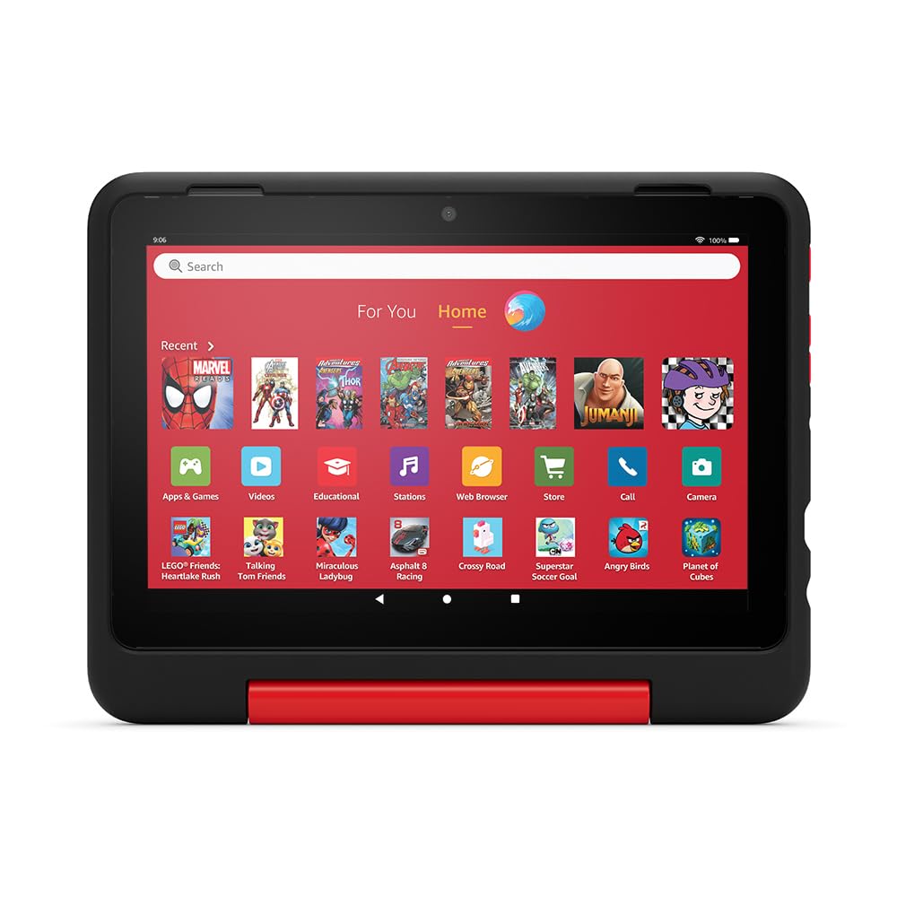 Amazon New Amazon Kid-Friendly Case for Fire HD 8 tablet (only compatible with 12th generation tablet), Marvel Avengers