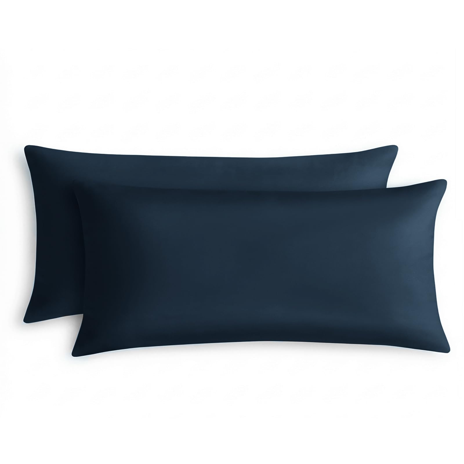 RUIKASI Pillow Cases 2 Pack King Size Navy - Blue Plain Pillowcases with Envelope Closure Breathable Premium Brushed Microfiber Set of 2 Pillow Covers Standard 50x90 cm