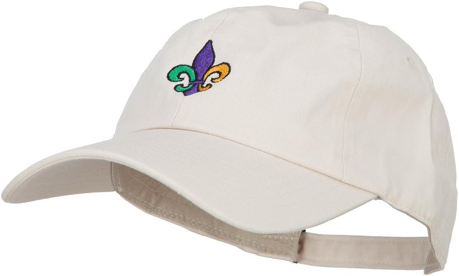 Mardi Gras Fleur de Lis Embroidered Washed Cap