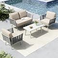 MFSTUDIO 4-Seat Rope Patio Furniture Set with Cushion