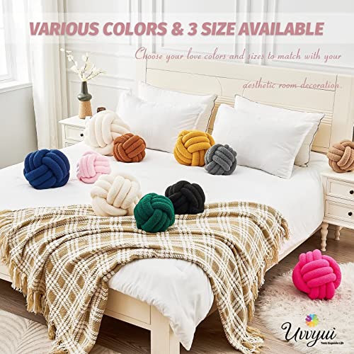 Image of Uvvyui Knot Pillow Ball, Soft Home Decorative Pillows, Round Throw Pillow, Handmade Knotted Plush Pillow, Round Boucle Pillow Cushion (11 Inches Pink)