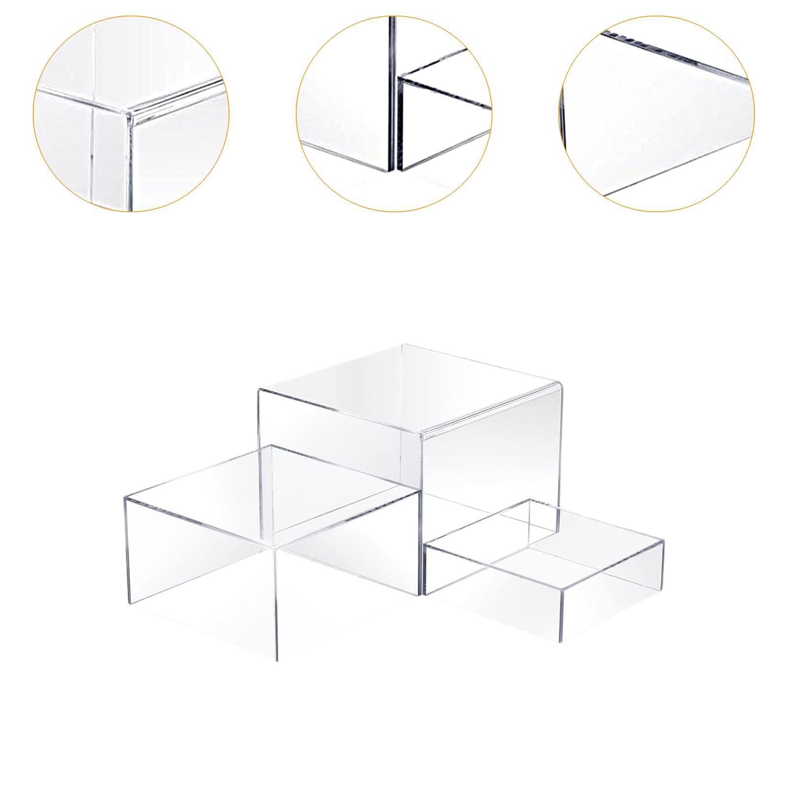 Set di alzate in Acrilico Resistente per Matrimoni, Cupcake, Chiaro | cibo, feste, brunch, buffet, 5,98 pollici x 5,98 pollici x 1,97 . Alzata per cibo per tavolo da buffet, espositore in