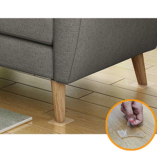 Non Slip Furniture Pads(10 Pack)/Removable and Reusable Gripping Pads Furniture Leg Wood Floor Protectors, Silicone Gel Pads 3