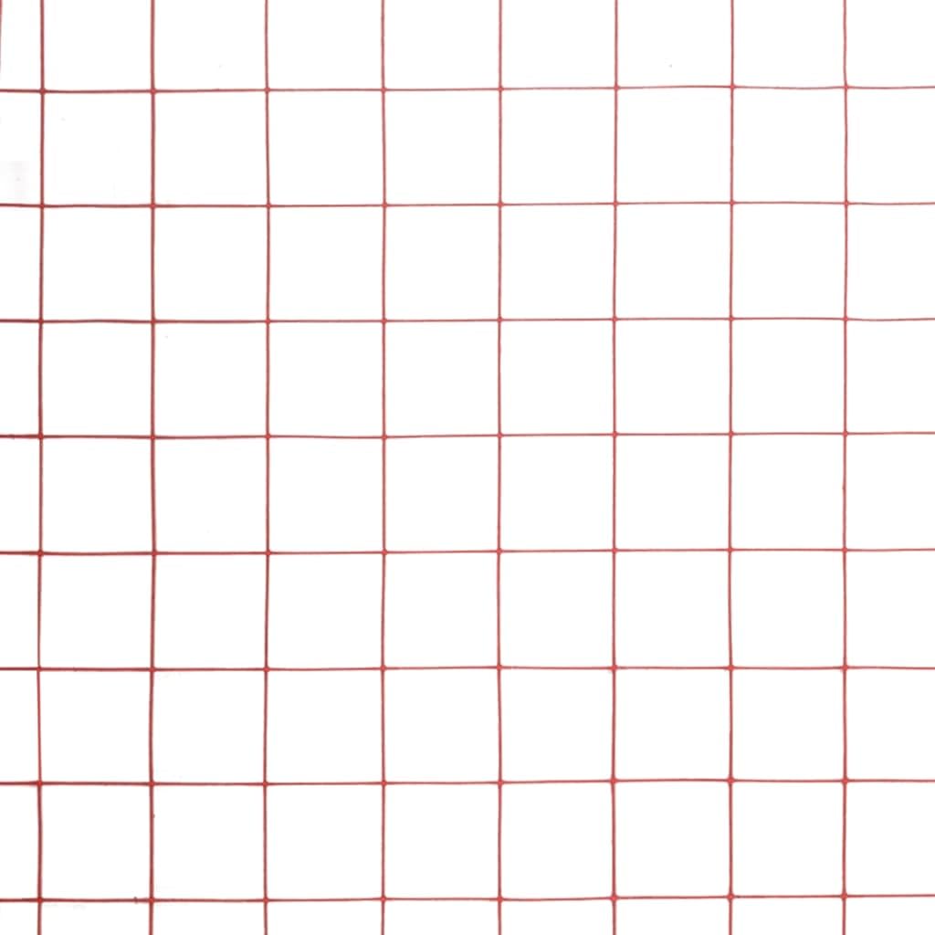 Ogrodzenie druciane ze stali z powłoką PCW, 10 x 1,5 m, czerwona, odporna na warunki atmosferyczne kratka do ogrodu, kurczaka i drobiu, elastyczna ochrona zwierząt i roślin