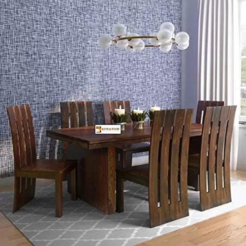 Image of KENDALWOOD Furniture | Sheesham Wood Dining Table with 6 Chairs with 1 Table| 6 Seater Dining Set-1 Year Warranty | Dining Room Furniture (Teak Finish) -DIY(Do-It-Yourself)