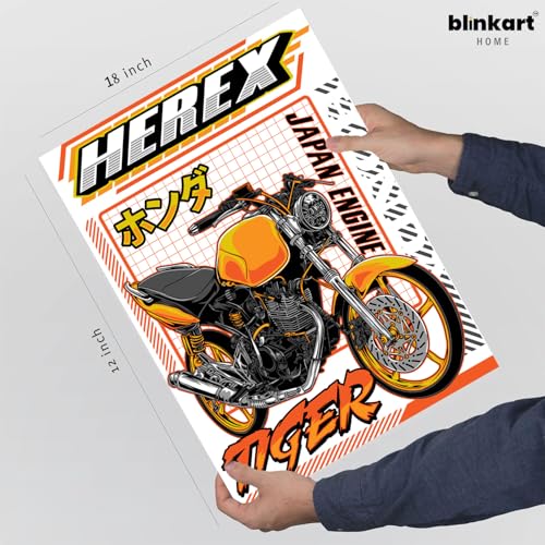 Image of BLINKART Honda Tiger (Custom) Car Posters Sticker Gift Items for Boys Room Wall Decor || Comes with Double-Sided Tape|| Decoration Bedroom Living Room Office Studio Decor | 12x18 In (A3) - CAR-291