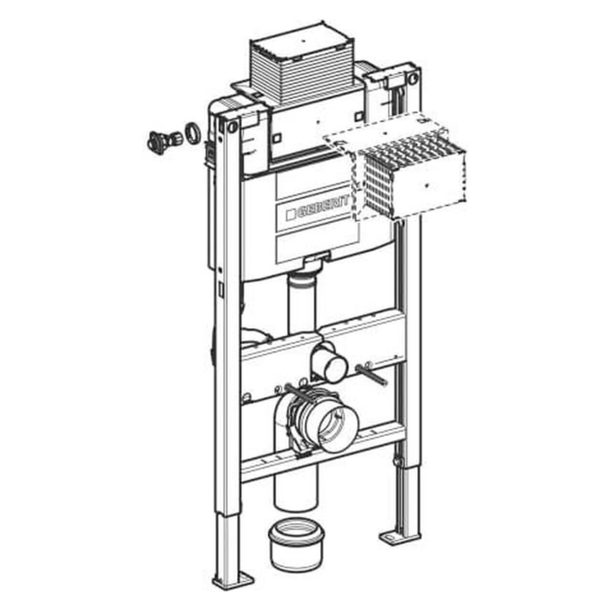 Geberit 111.030.00.1 Bastidor Duofix para Inodoro Suspendido, 98 cm, Cisterna Empotrada Omega 12 cm