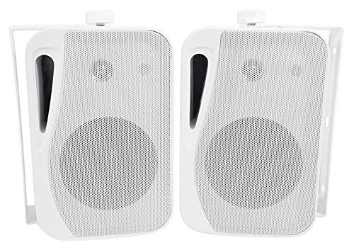 Image of Rockville HP4S-8 4-in 360W Peak / 120W RMS Outdoor /Indoor Speakers, 8 Ohm, IPX44 Weather-Resistant, Swivel Brackets, Removable Paintable Grills, for Patio and Boat Use, 4-piece