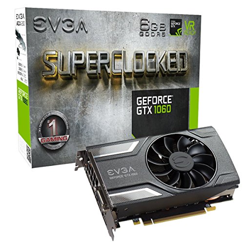 EVGA GeForce GTX 1060 SC GAMING, ACX 2.0 (Single Fan), 6GB GDDR5, DX12 OSD Support (PXOC), 06G-P4-6163-KR (Renewed)