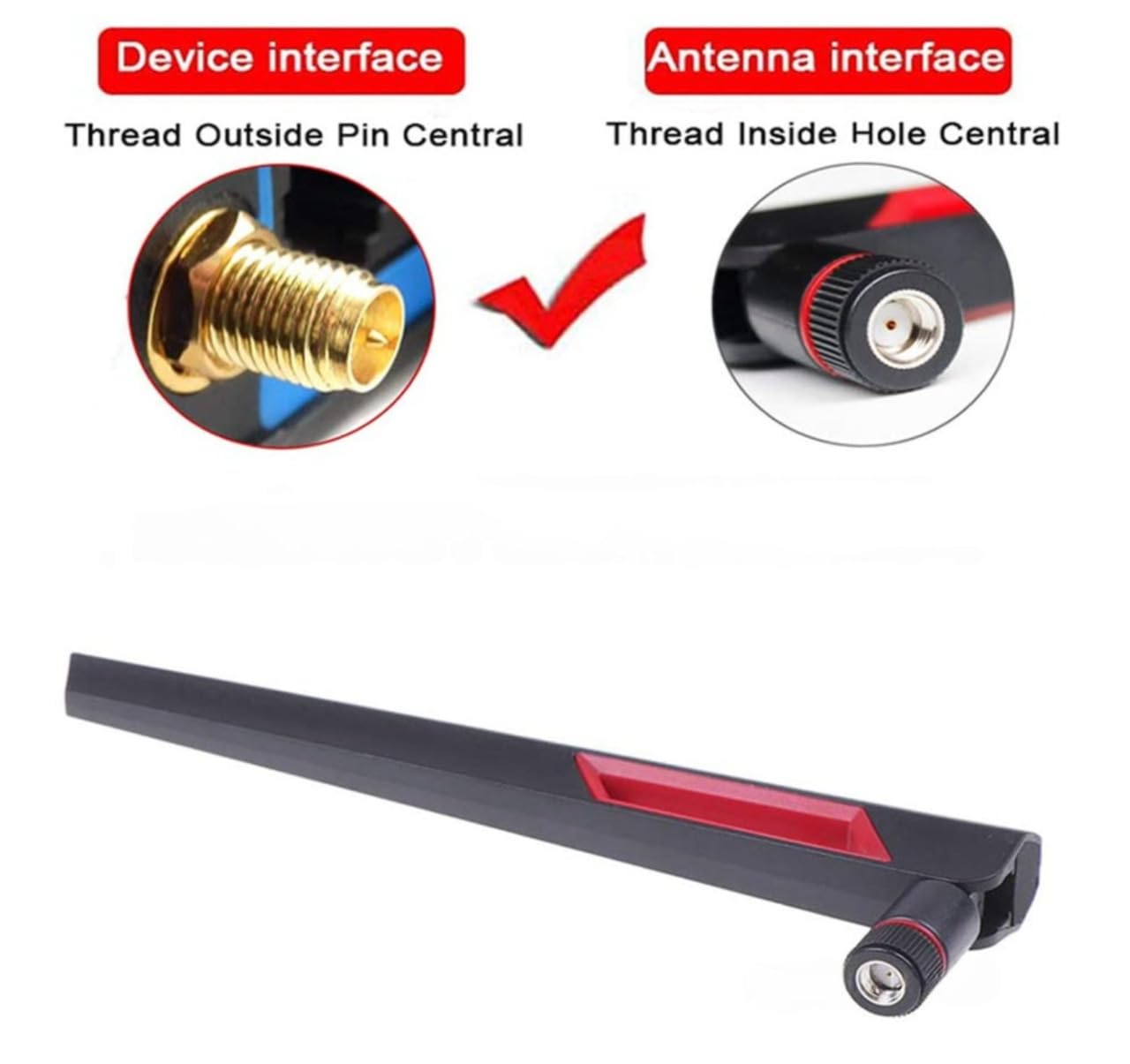 2 Pack | Antenna WiFi Doppia Banda 2,4GHz 5,8GHz con Connettore RP-SMA | Antenna Omnidirezionale 10dBi per Scheda di Rete WiFi PCI-E, Adattatore Senza Fili USB, Telecamera IP di Sicurezza, Router