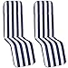 nxtbuy Nakładki na leżaki Capri zestaw 2 szt. 175 x 48 x 5 cm – nakładka na leżak z komfortowej pianki i poszewką – poduszka do siedzenia do leżaków ogrodowych, wzór: niebieski i biały