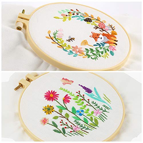 image for Caydo 2 Sets Full Range of Embroidery Starter Kit with Floral Animal P