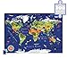Crocodile Creek 200-Piece Jigsaw Floor Puzzle with Matching Poster - Fun Puzzles for Kids Ages 6-8 and Up - Heavy-Duty Storage Cylinder with Handle - World Map - 19