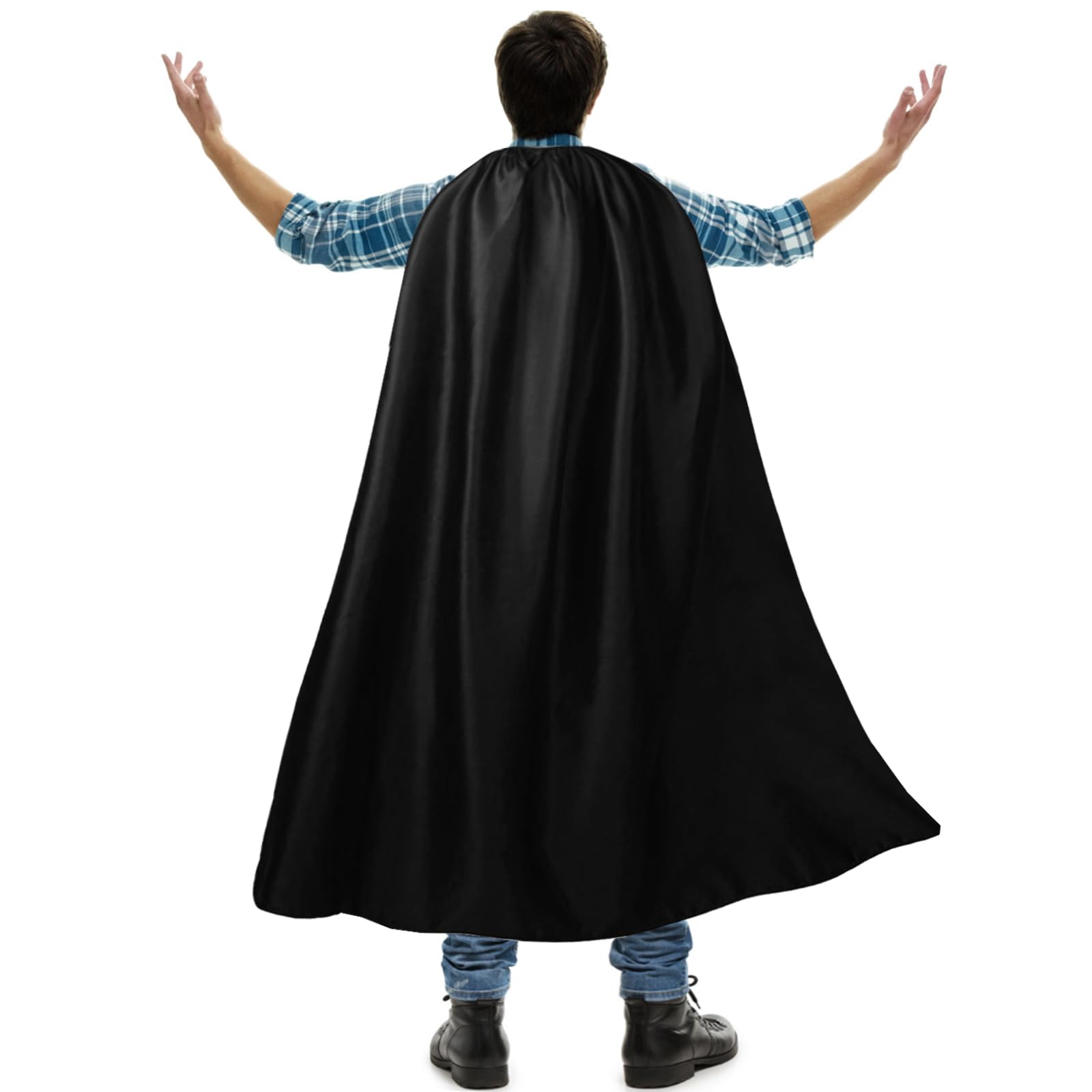 VAAT Adult Superhero Capes and Masks-Halloween Vampire Capes Party Dress Up Superhero Costumes Cosplay Costumes(black-110CM)