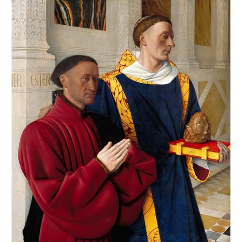 Impression sur toile Jean Fouquet Étienne Chevalier format géant 127x101 cm