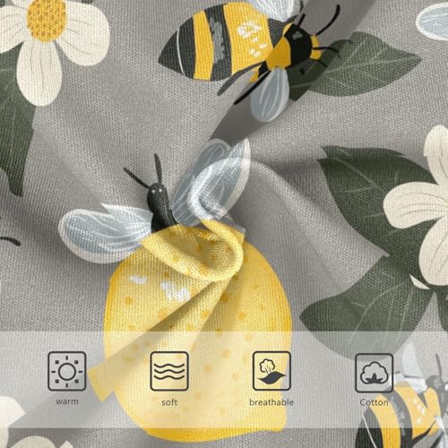 Wusikd Cute Bees Lemons Girls' Underwear Cotton Flowers Girls Briefs Soft Toddler Underwear 2T3