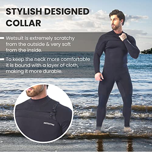 MWTA Men's Surfing Wetsuit, Chest Zip Fullsuit, Premium 5/4mm for