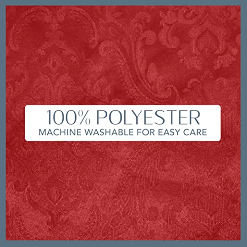 Elrene Damask Tablecloth, Polyester, Red, 102" x 60" (Rectangular), 102 x 60 inch (Rectangular) - Image 4