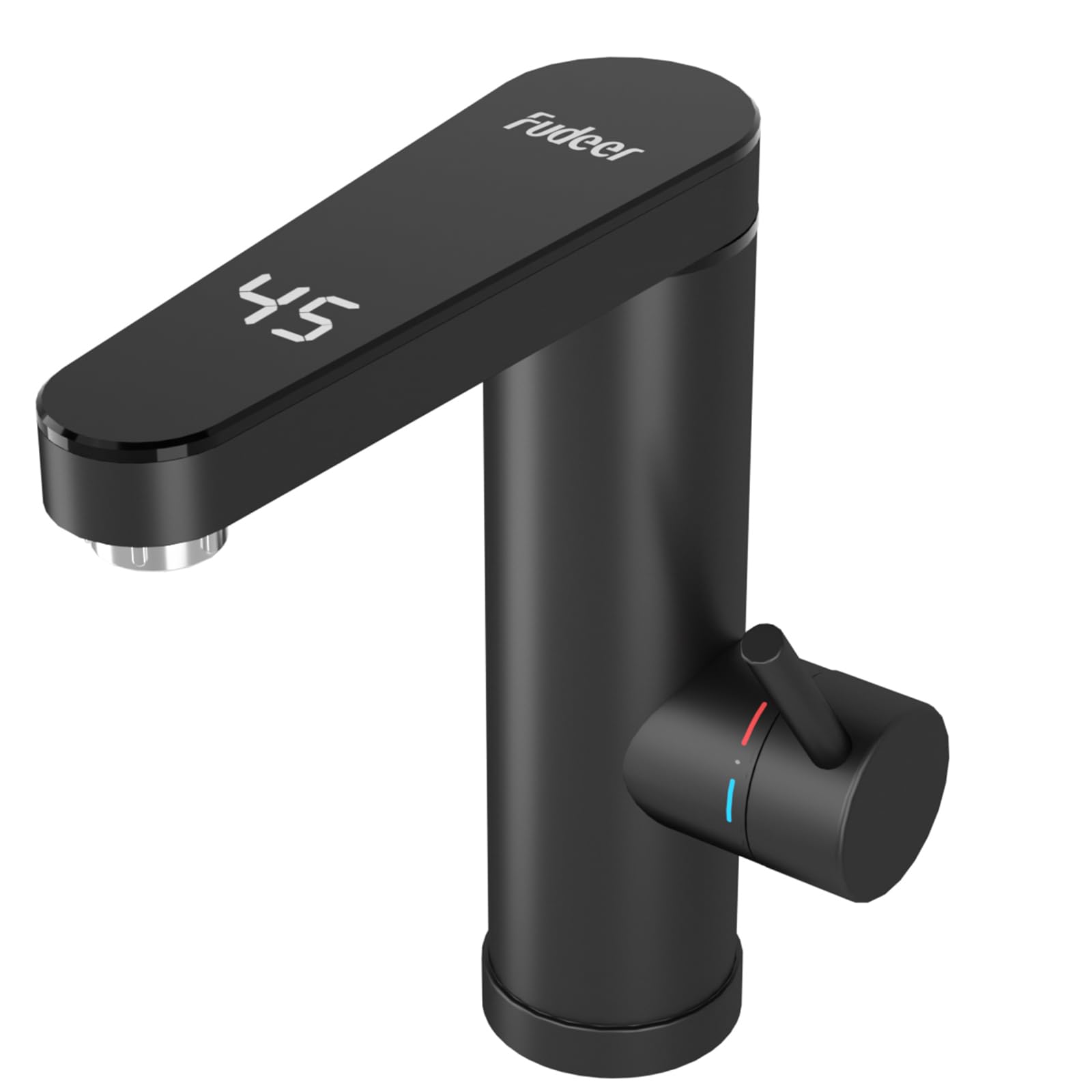 Grifo de calentador de acero inoxidable, Grifo eléctrico con calentador de corriente con indicador de temperatura digital, Salida giratoria de 120 grados, Instalaciones de baño eléctricas