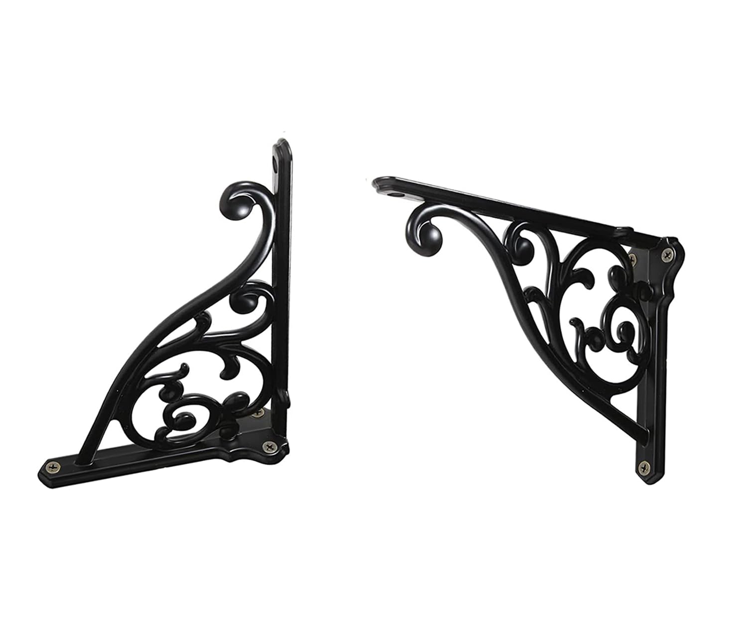 ZAUYX Heavy Duty Solid Stand,6 Inch 2 Pack Black,Right Angle Wall Panel Support Bracket,Decorative Shelf Bracket,Heavy Duty Vintage,Wall Mount Support DIY - Shelf Hardware Included