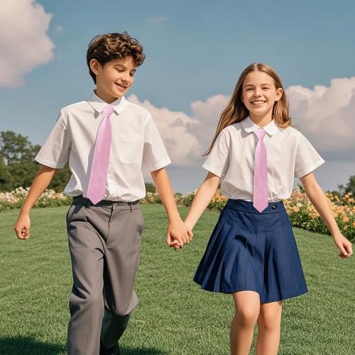 Boys Ties Pre-tied Adjustable Kids Tie Solid Color Cotton Ties for Boys School Uniforms Graduation Party Casual2