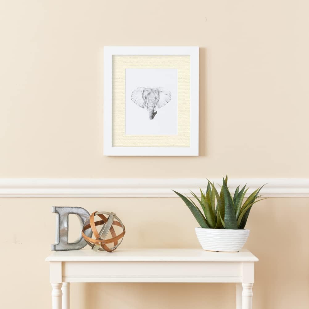 ArtToFrames 10x16 inch Satin White Frame Picture Frame with 2 Inch Single Ivory Mat, SingleMat-FRBW26074-10x16-81