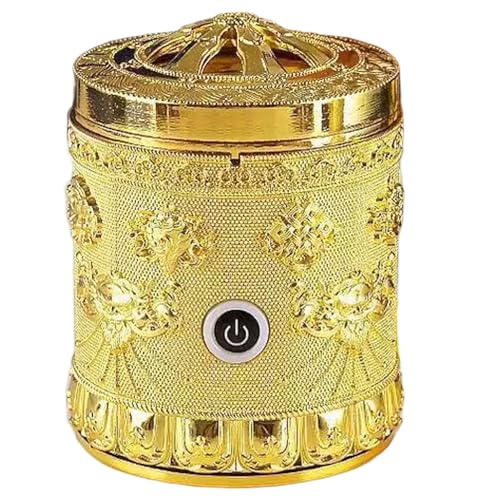 Quemador de incienso eléctrico portátil USB Faroby dorado 2