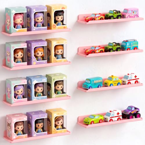 Image of Lifewit Acrylic Floating Shelves for Wall 14 inch Pink, 8 Pack