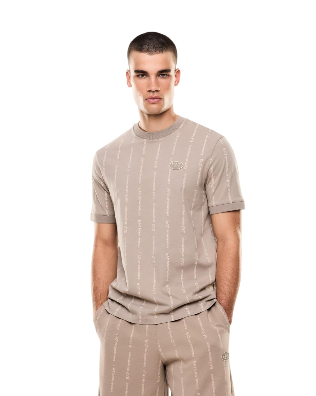 EA7 Emporio Armani męska koszulka z okrągłym dekoltem z okrągłym dekoltem z bawełny 7M001391AF12874 8033919927238 - XXS