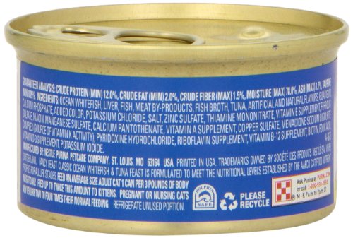 Image of Fancy Feast Gourmet Wet Cat Food, Ocean Whitefish and Tuna Feast, 3 Oz Can (Pack of 2)