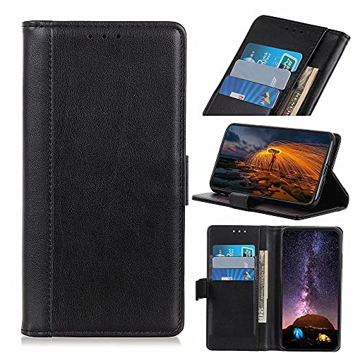 Wuzixi Funda para Nokia C1 Plus. Ranuras para Tarjetas, PU Cuero Flip Folio Carcasa, con Soporte Plegable Apto para Nokia C1 Plus Smartphone.Negro