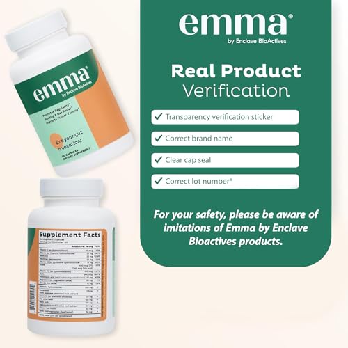 Emma Gut Health - 4 Pack - Gas and Bloating Relief, Constipation, Leaky Gut Repair - Gut Cleanse & Restore Digestion - Regulate Bowel Movement. Probiotics and Laxative Alternative, 240 Capsules - Image 6