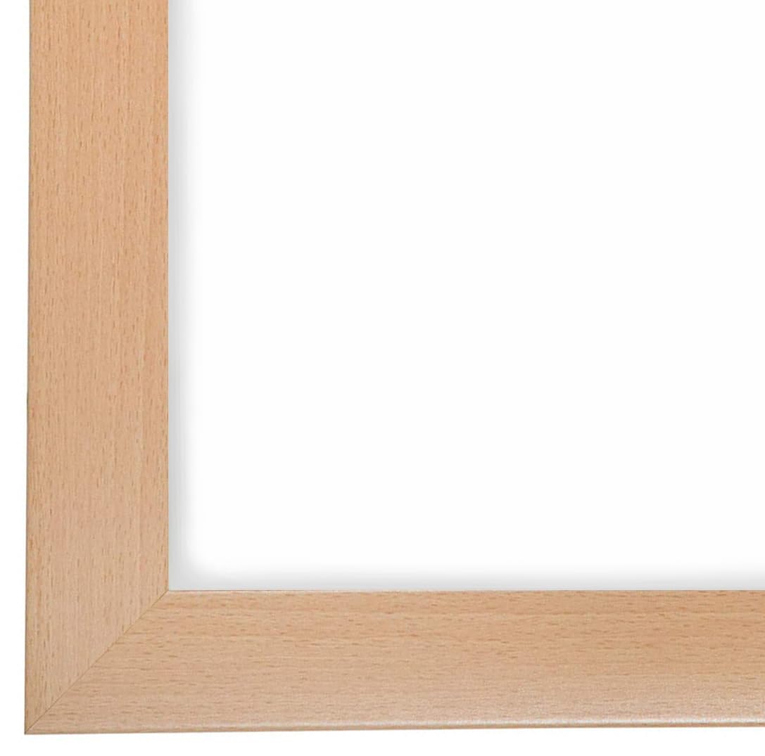 DR24 84,1x118,9 (DIN A0) Bilderrahmen (Buche) nach Maß, 35 mm breiter MDF Holzrahmen inkl. entspiegelter Anti-Reflex Kunstglasscheibe, stabiler Rückwand, Biegestiften und Aufhängern