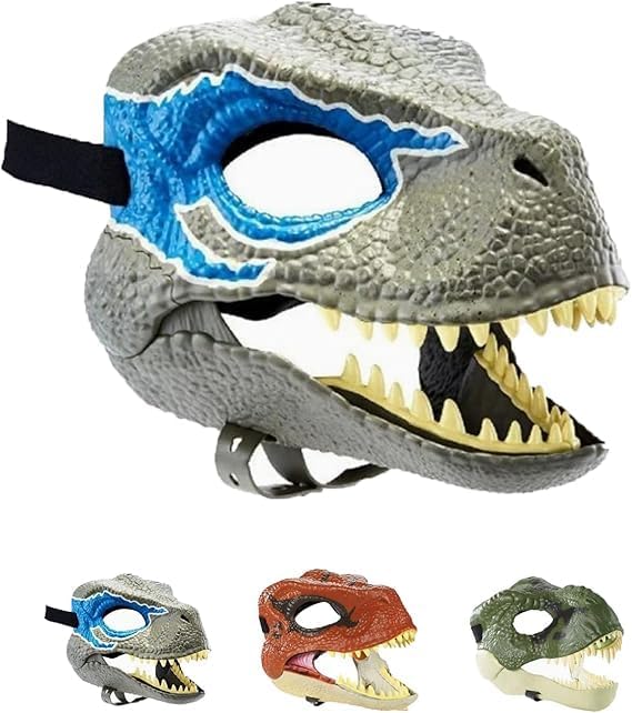 Realistic Dinosaur Masks for Big and Medium Dogs 2025 Dog Dinosaur Mask and Dinosaur Dog Head (Blue)