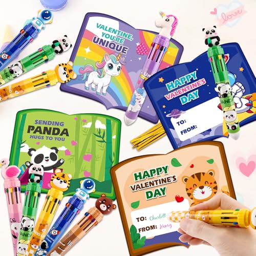 SpringFlower Valentines Day Cards, Kids Valentines Greeting Card With Colored Ballpoint Pens For Classroom School Exchange, Valentines Gift For Party Favors Prizes For Boys Girls by SpringFlower - Image 4