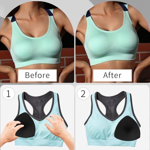 2 Pairs Bra Cups Inserts Triangle Sports Bra Inserts Push Up Breast Bra Insert Pads Removable for Woman4