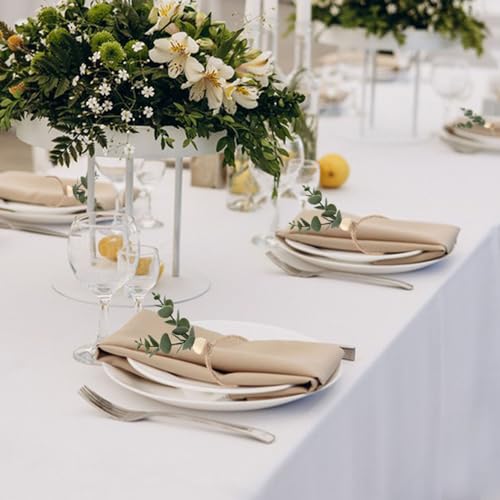 Aekao AEKAO-0930 Napkin Rings With Artificial Eucalyptus Leaf Wood Bead Jute Rope thumb #4